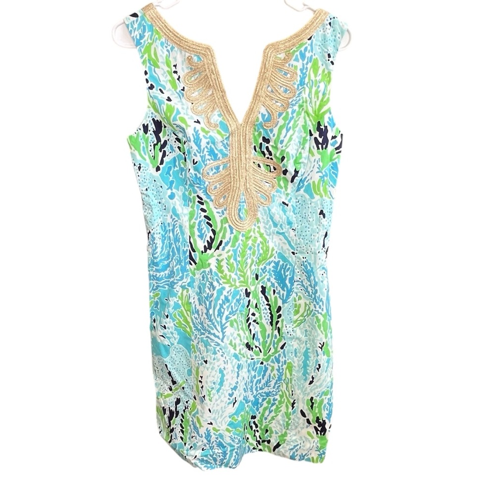 NWOT Lilly Pulitzer Sleeveless Dress with Gold Accents